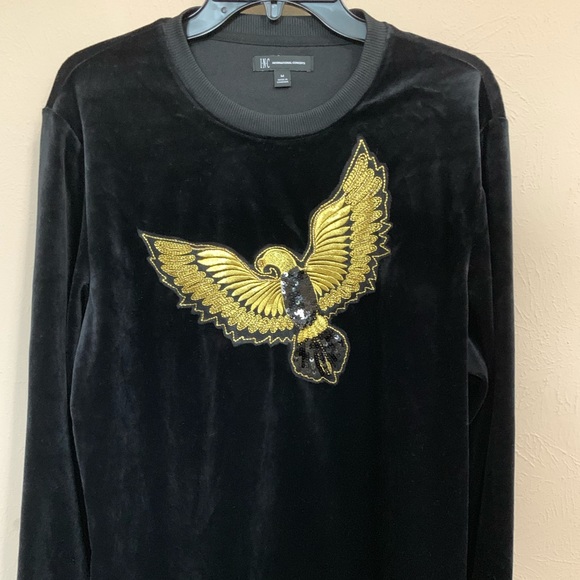 INC International Concepts Other - mens hawk sequin embroidered black velvet sweater INC International Concepts Other - mens hawk sequin embroidered black velvet sweater